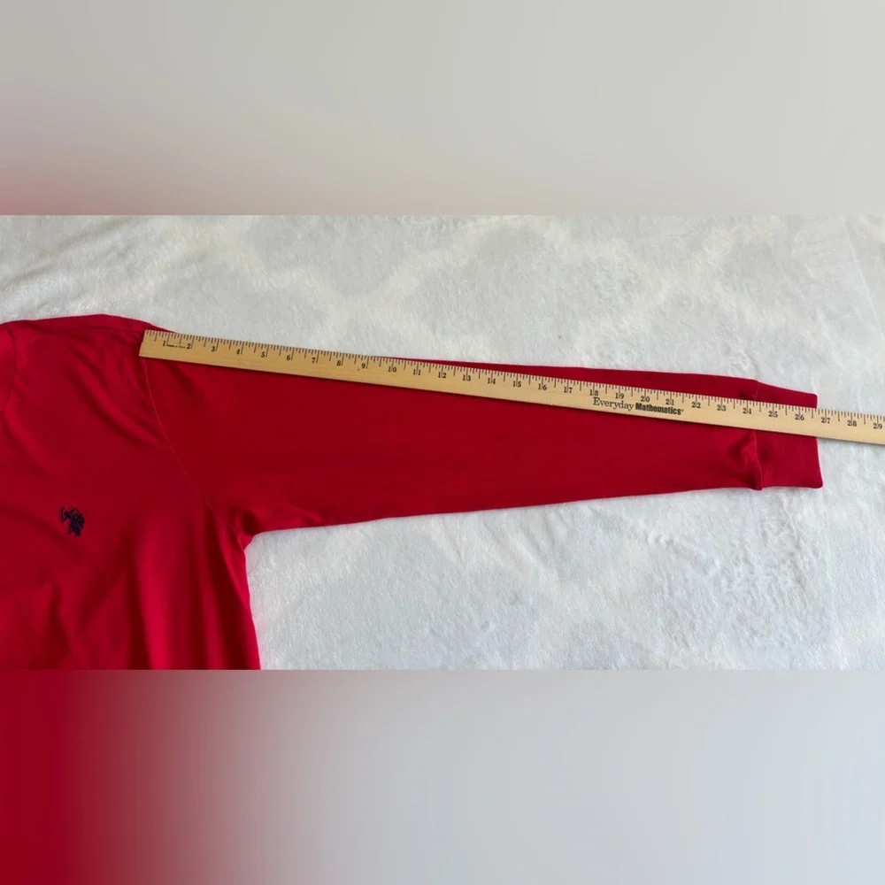 U.S. Polo Assn. Red Shirt with Logo Size S Long Sleeve Crewneck Cotton - Picture 6 of 8